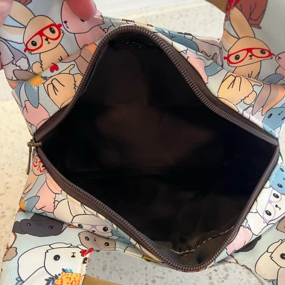 Colorful Bunny Rabbit Print Tote/ Lunch Tote - Picture 5 of 7